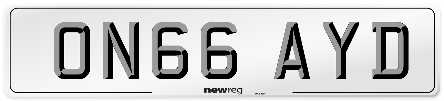 ON66 AYD Number Plate from New Reg